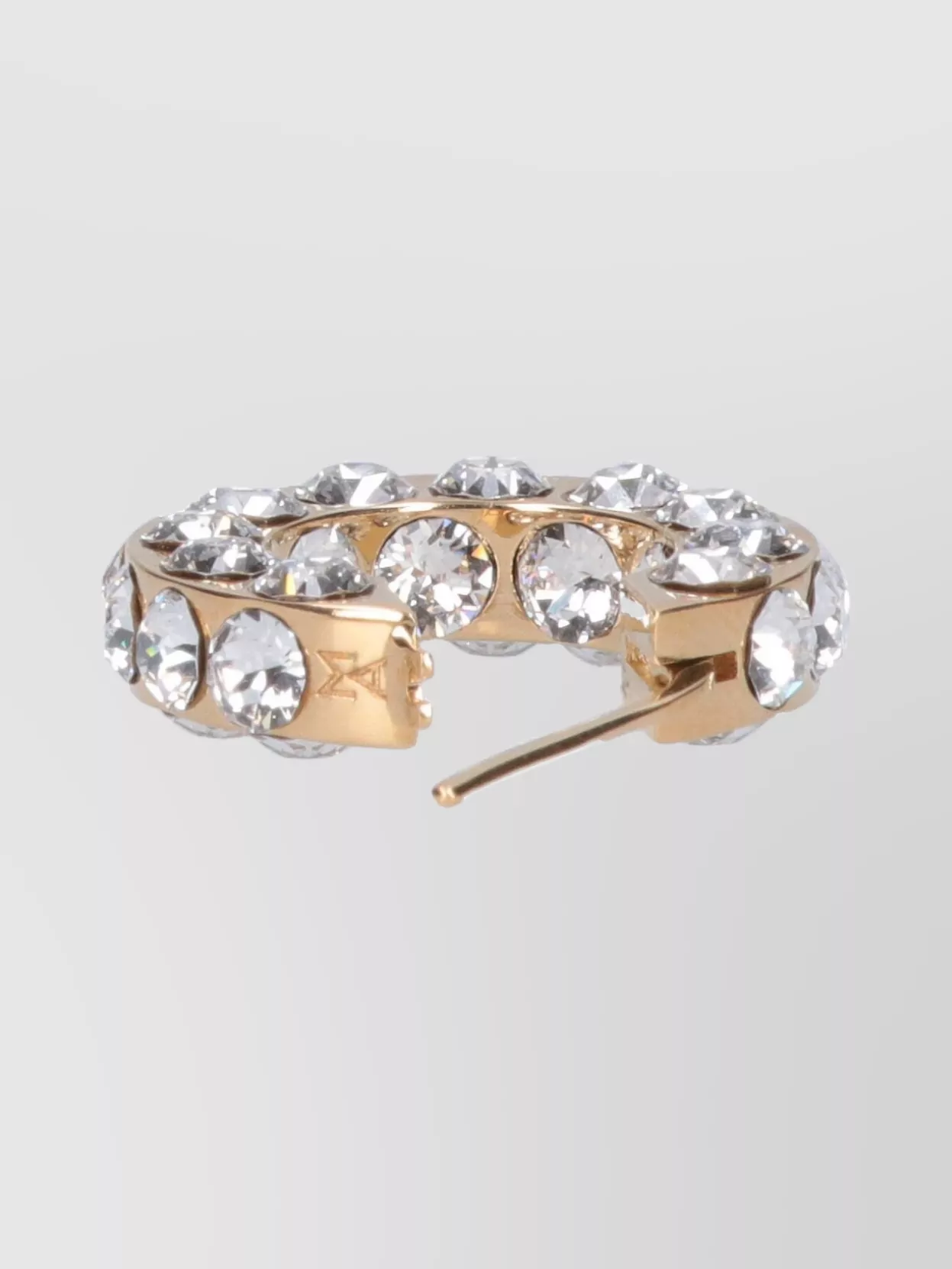 Amina Muaddi Crystal Hoop Earrings Gold Finish
