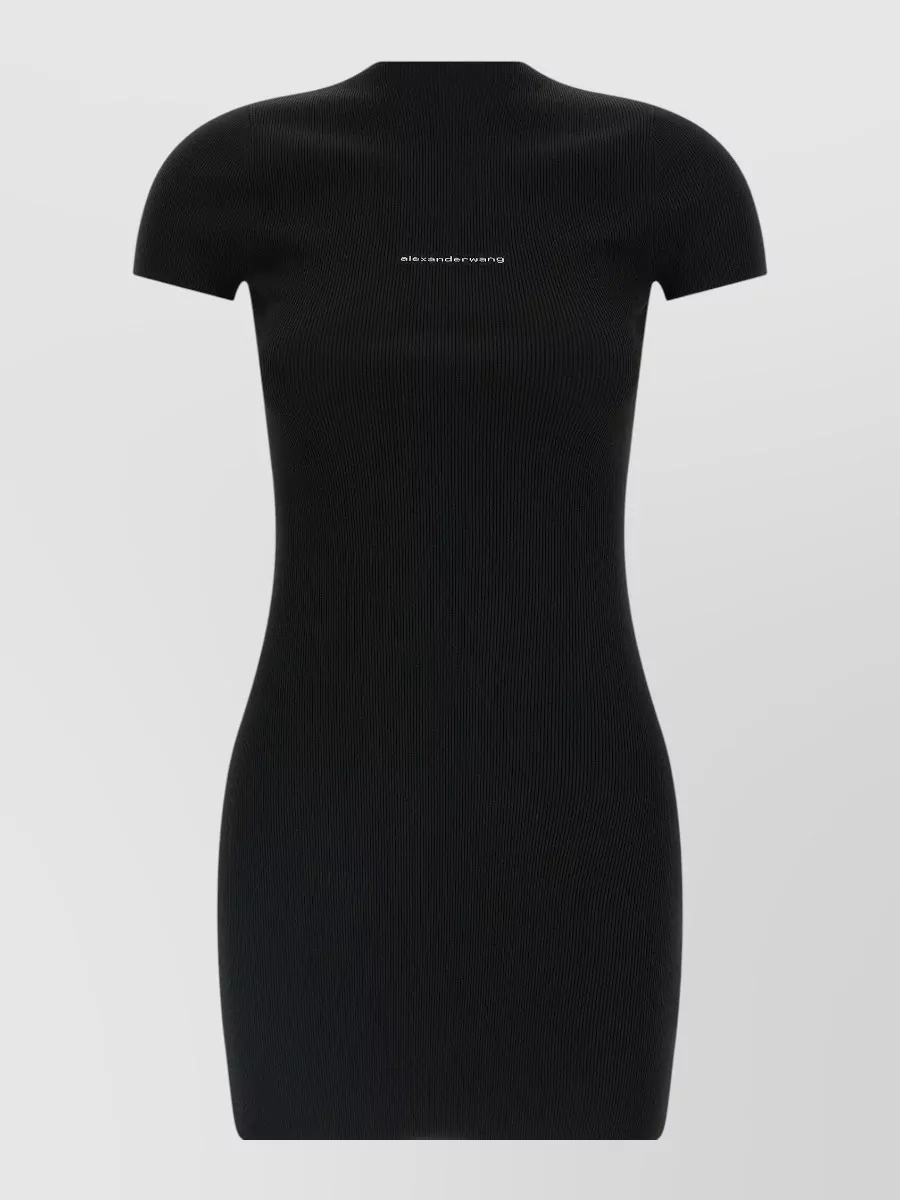 Alexander Wang Ribbed logo-intarsia mini dress