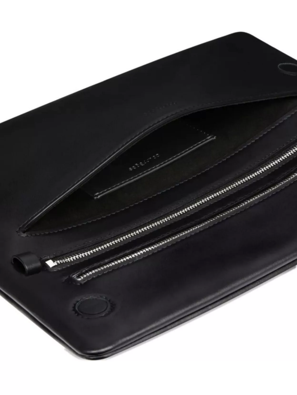 Courrèges Leather Flap Clutch Bag Adjustable Strap