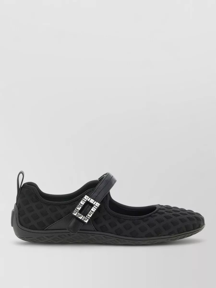 Roger Vivier Scuba-Effect Crystal-Embellished Ballerina Shoes