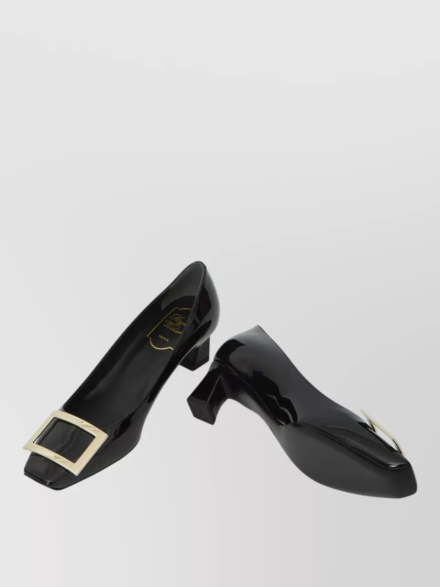 Roger Vivier Leather Square-Toe Pumps