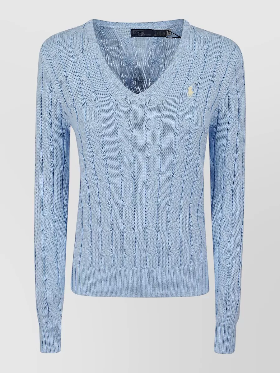 Polo Ralph Lauren Cable-knit v-neck long-sleeve sweater