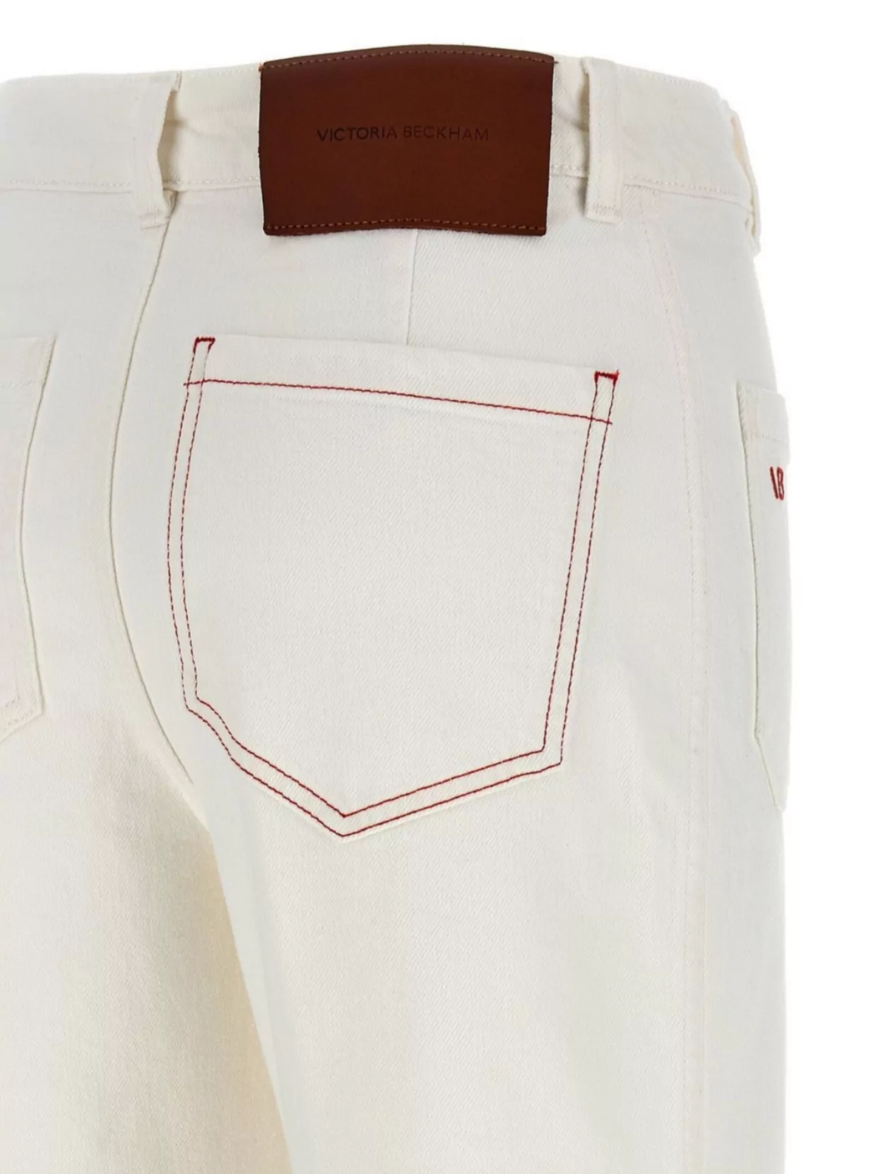 Victoria Beckham Womens Washed White Alina Flared-leg Denim Jeans