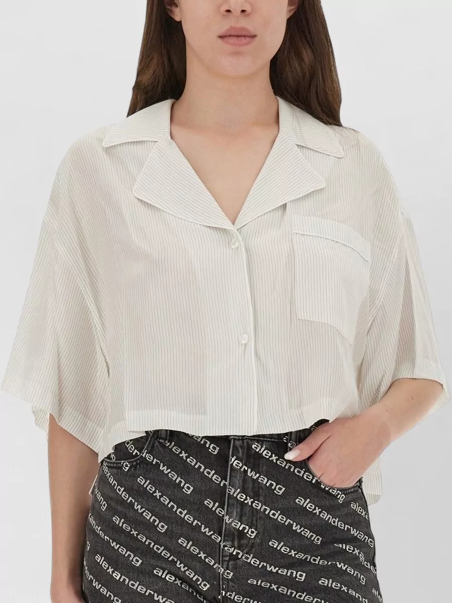 Alexander Wang Striped Cropped Tailored Shorts