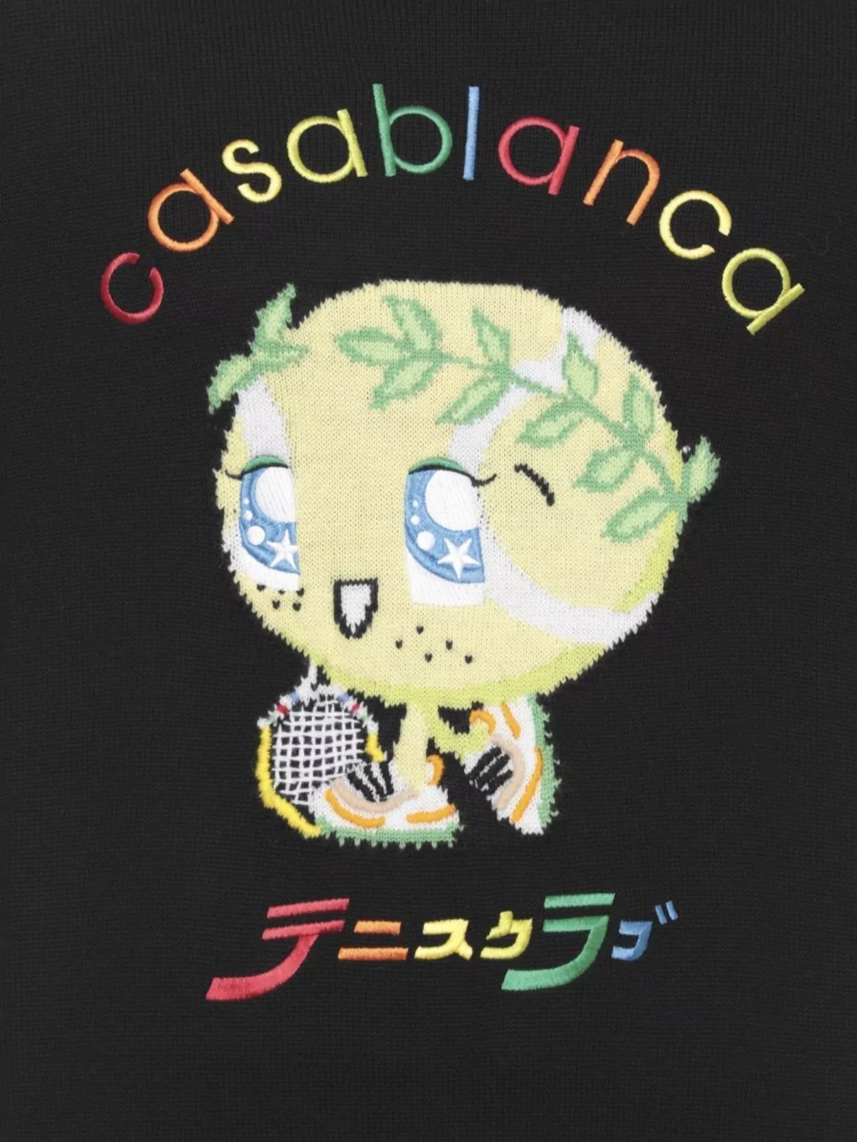 Casablanca Kawaii Tennis Boy Embroidered Knit Sweater