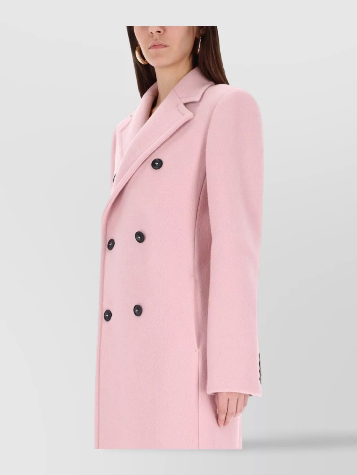 Sportmax Long Double-Breasted Coat Notched Lapels
