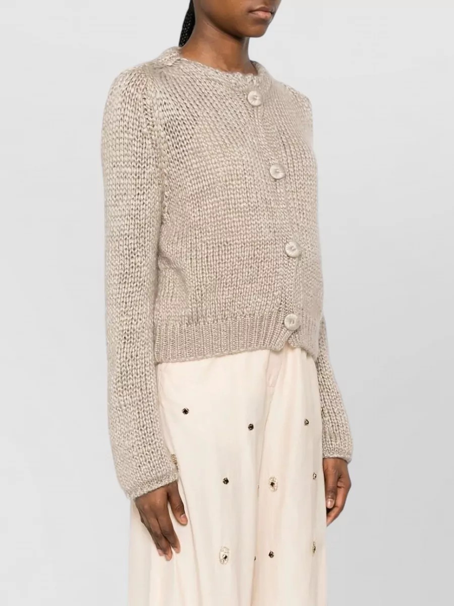 Forte Forte Chunky-Knit Cashmere Silk Mohair Cardigan