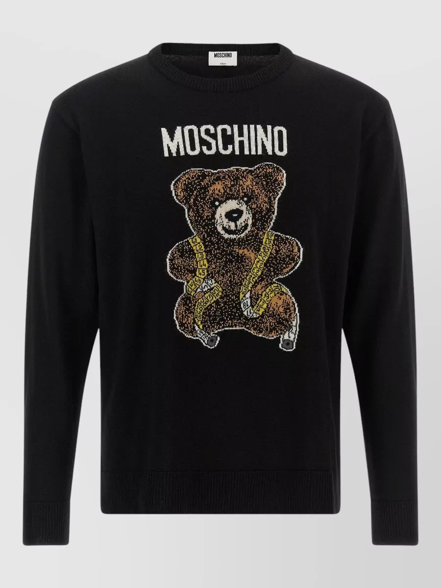 Moschino virgin wool teddy bear regular-fit crew-neck sweater