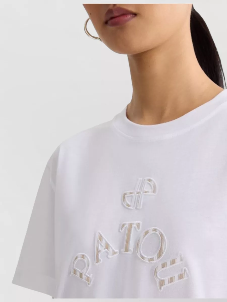 Patou Cotton Logo-Embroidered Short-Sleeve T-Shirt