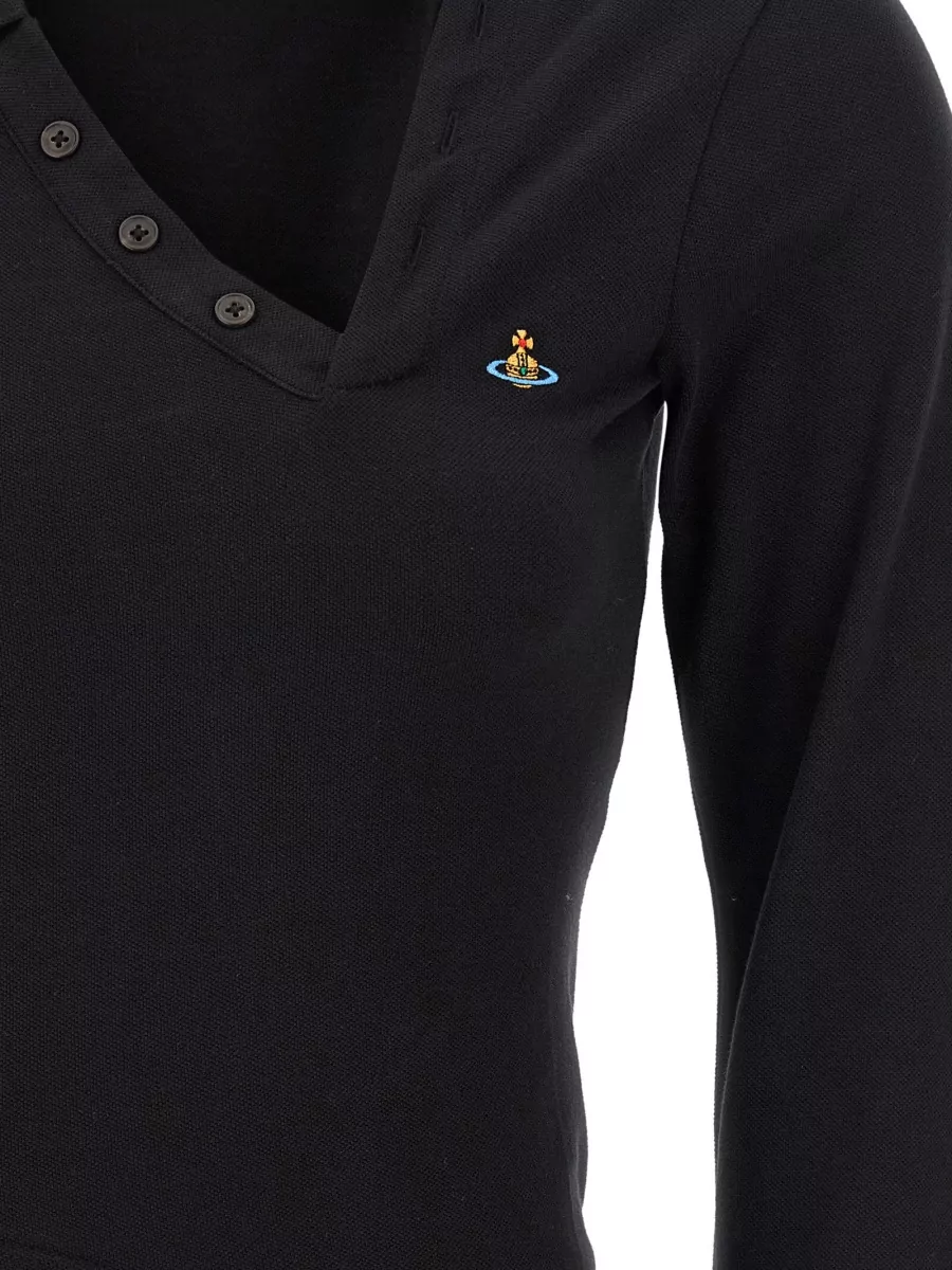 Vivienne Westwood Asymmetric Long Sleeve Polo Shirt