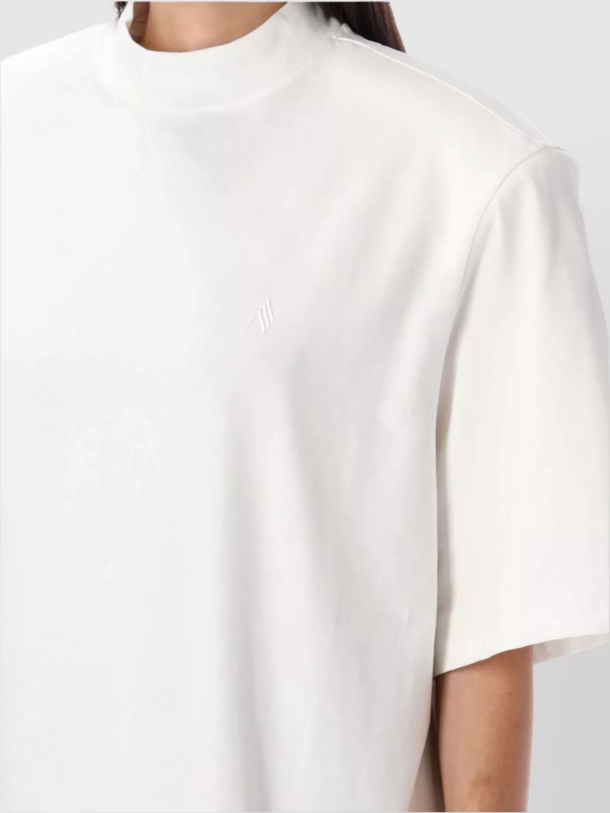 The Attico Modern Mock Neck T-Shirt With Relaxed Fit