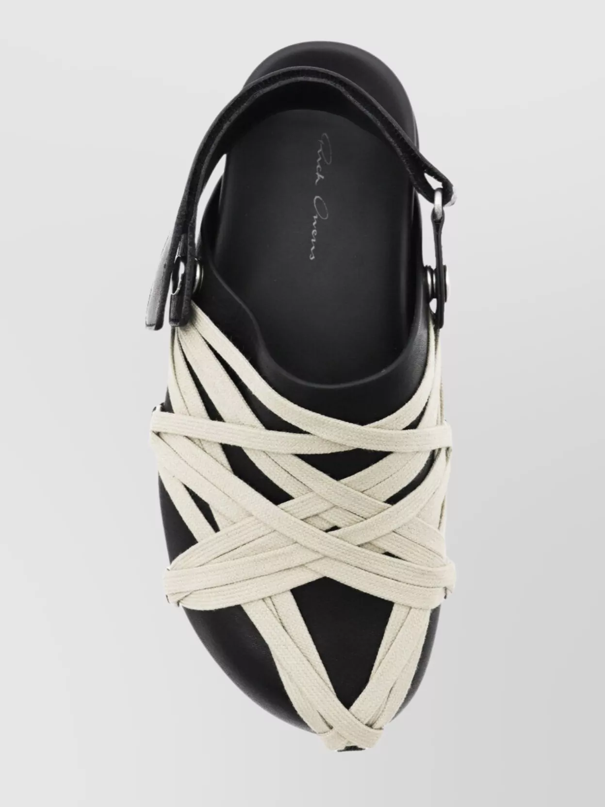 Rick Owens Crossed Straps Flat Sole Open Toe