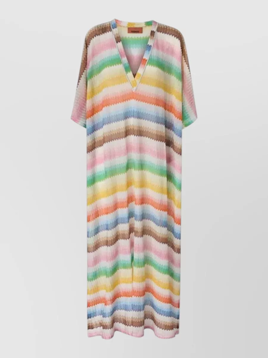 Missoni V Neck Maxi Beach Cover Up Kaftan
