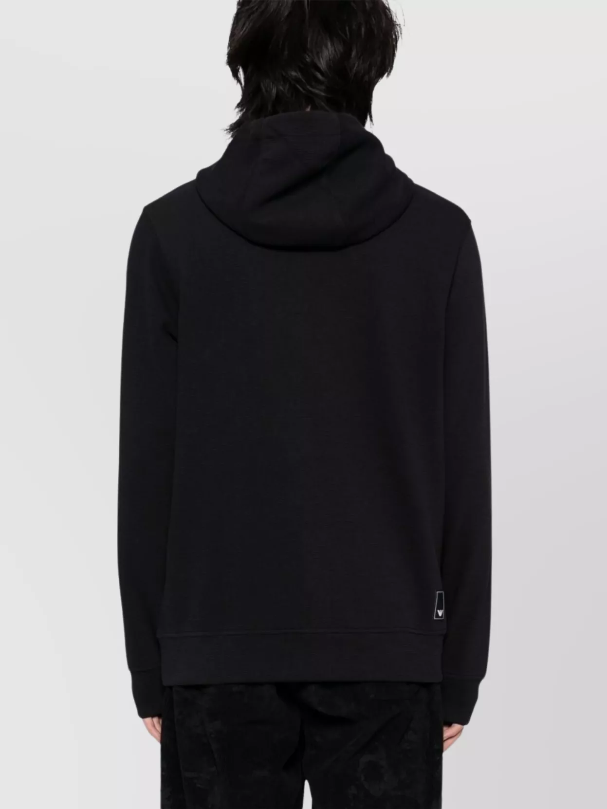 Emporio Armani Hooded Cotton Sweater Ribbed Cuffs