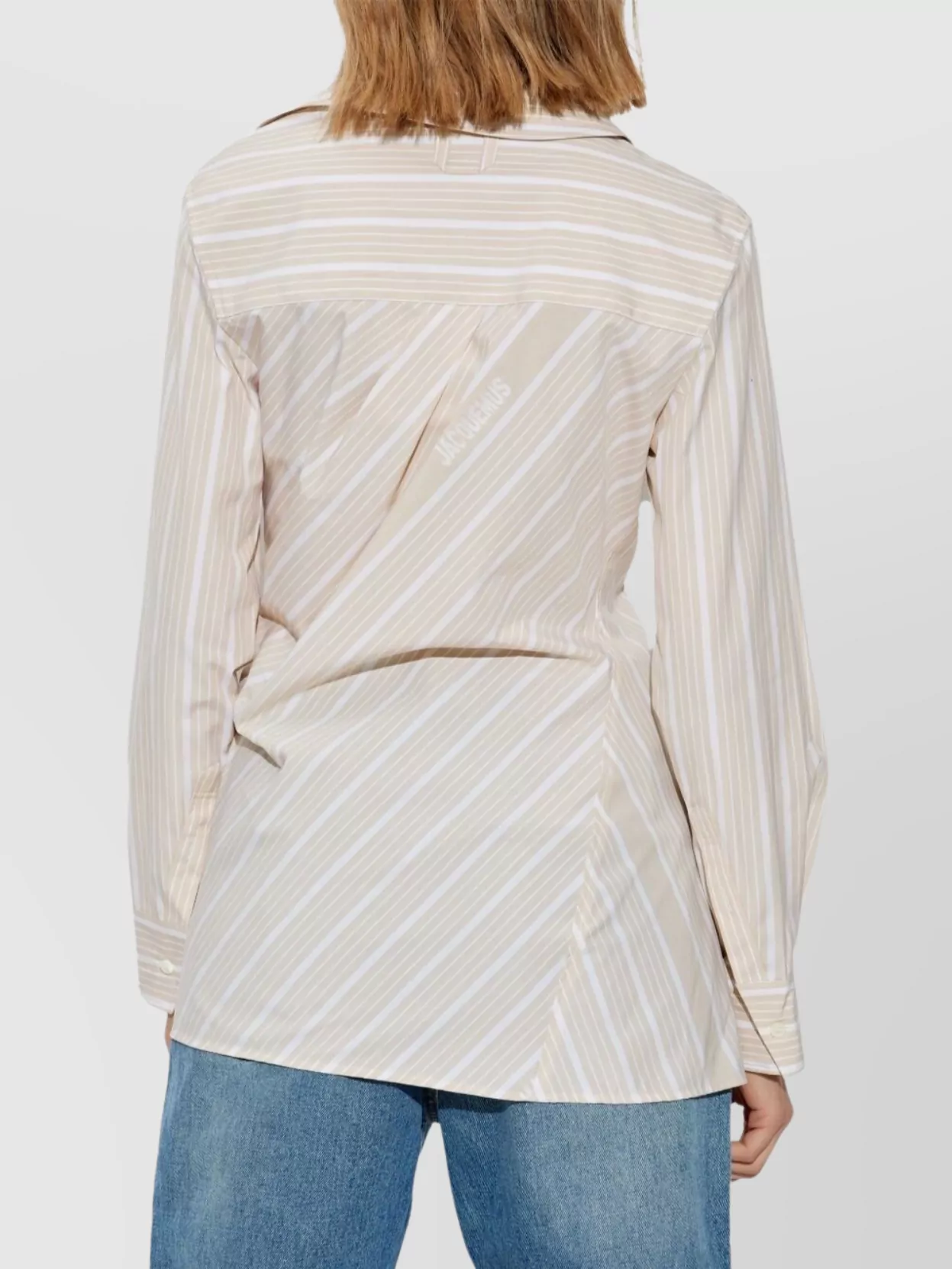 Jacquemus Pablo Striped Asymmetric Spread Collar Shirt
