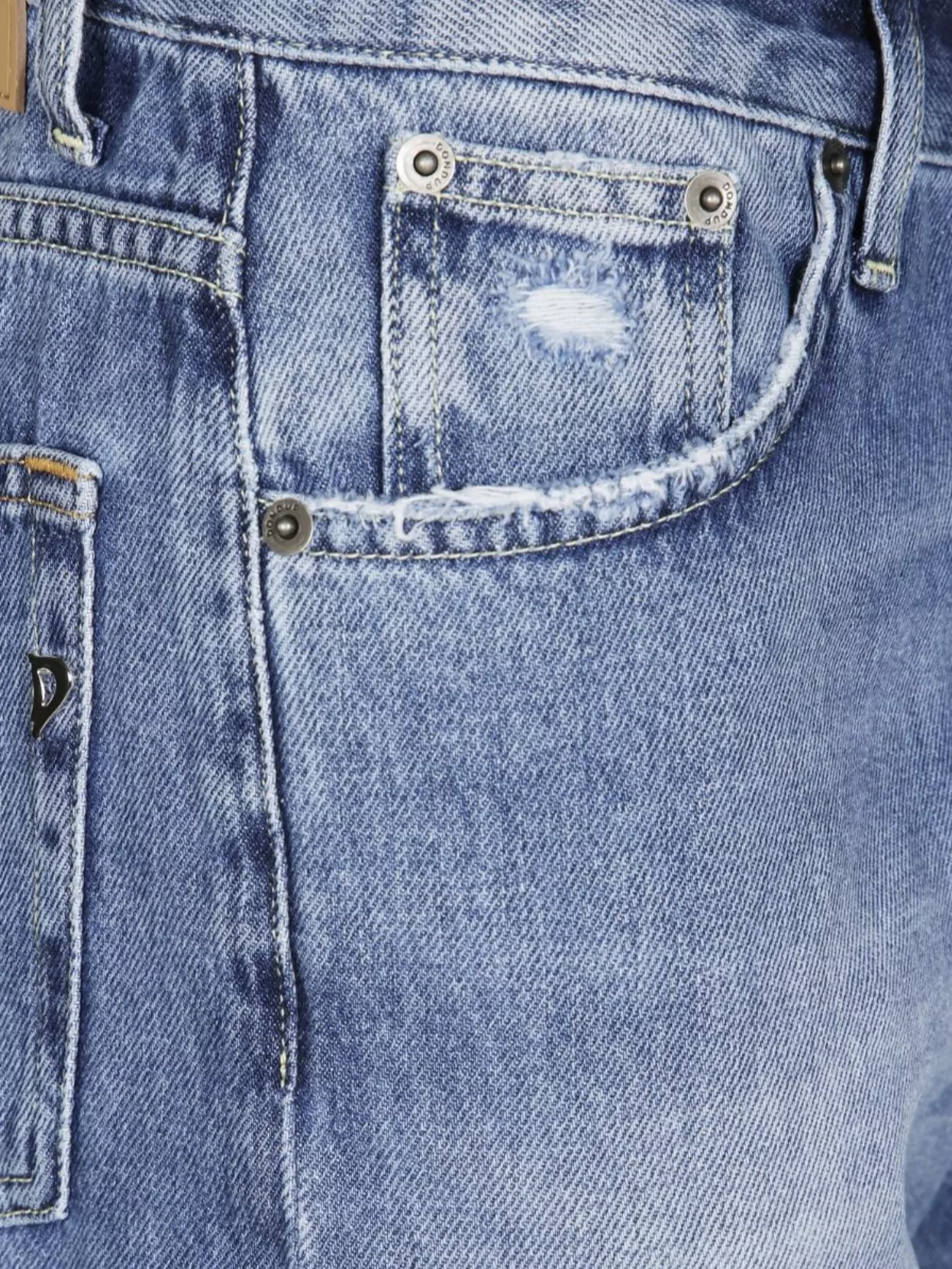 Dondup Bessie Belt Loops Faded Five-pocket Trousers In Blue
