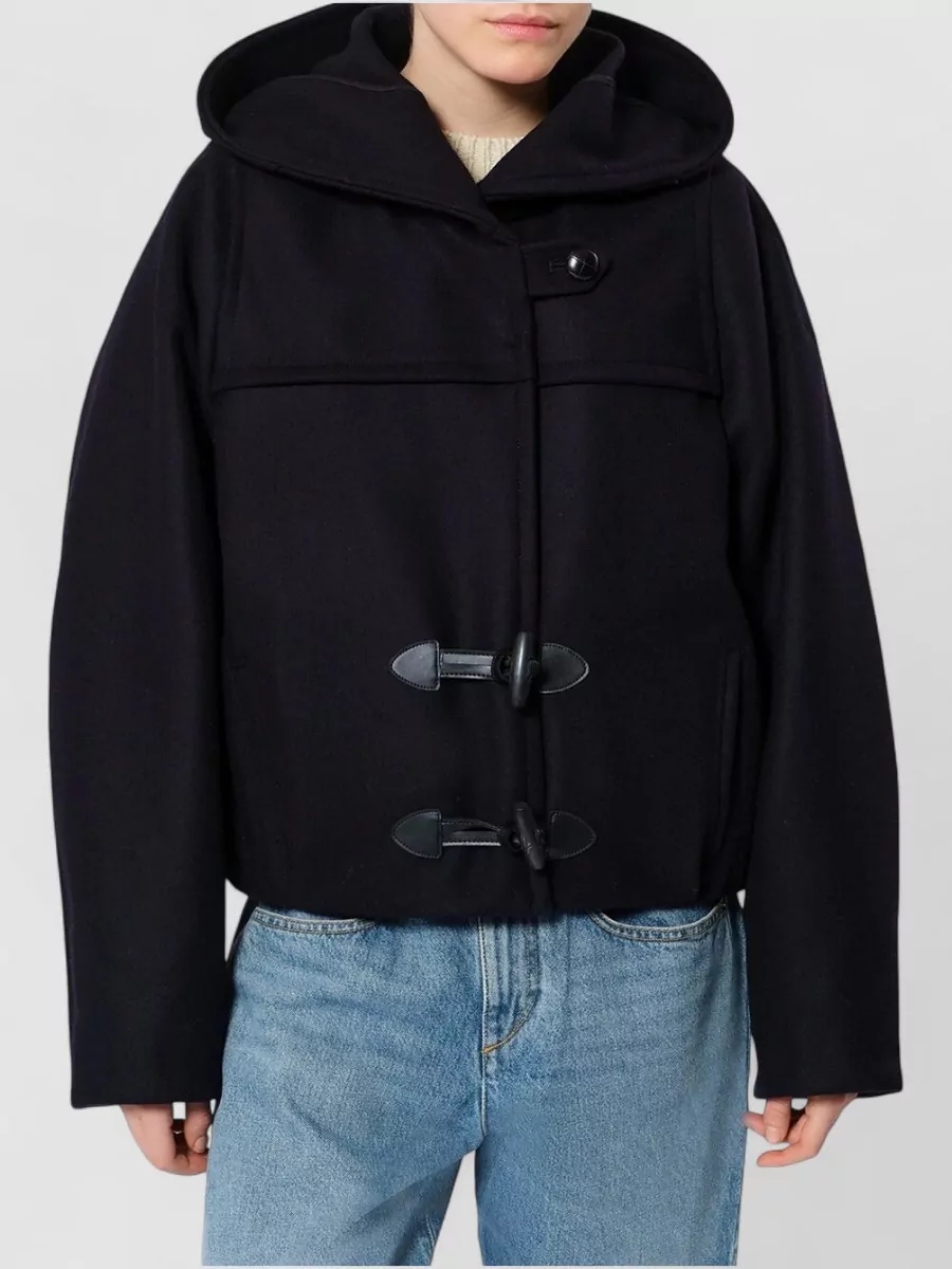 Isabel Marant Wool Cashmere Hooded Oversized Single Breasted Coat