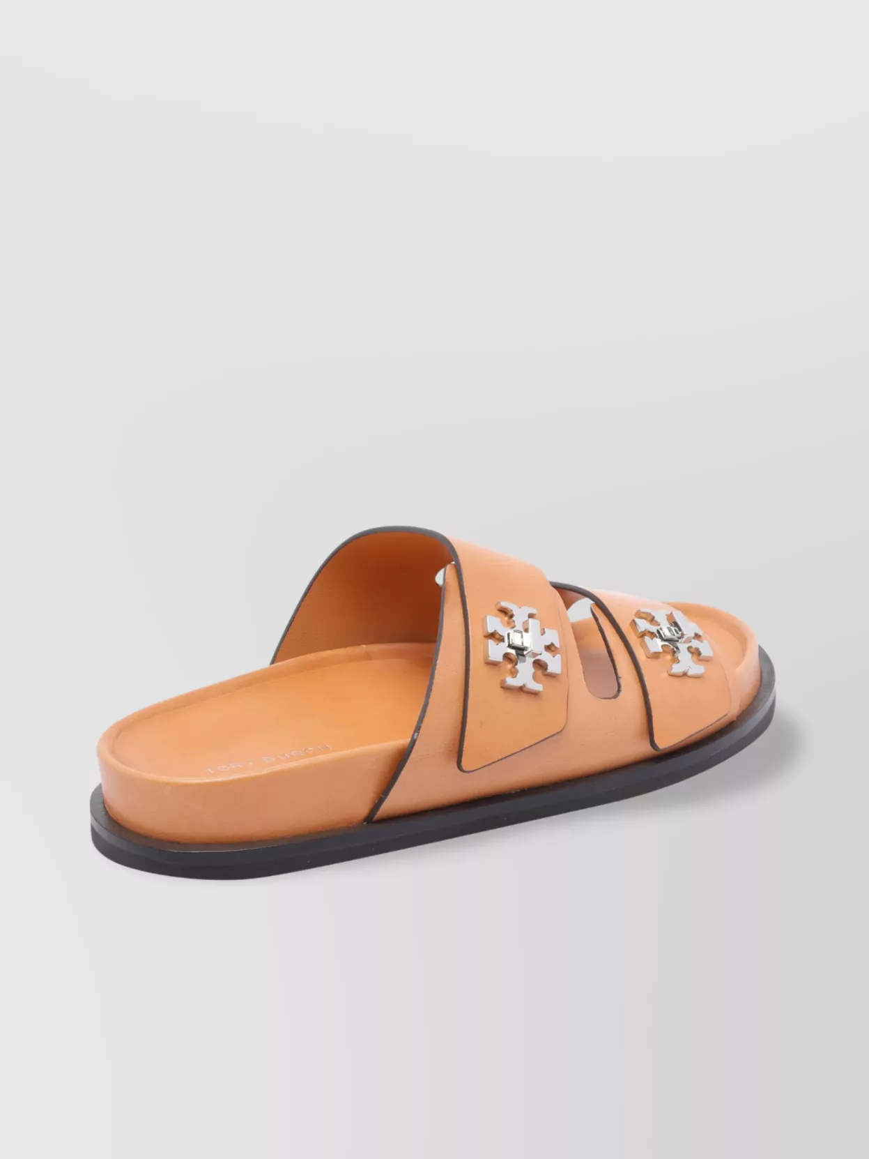 Tory Burch Round Toe Leather Dual Strap Sandals In Multi