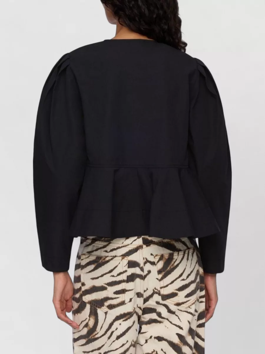 Ganni Organic Cotton Peplum Blouse