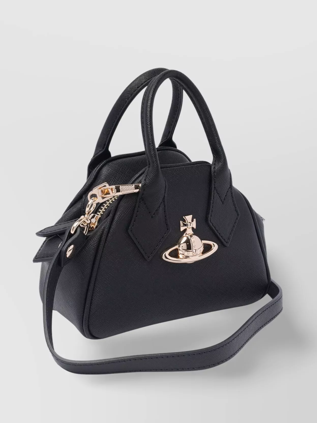 Vivienne Westwood Structured Top Handles Detachable Strap Gold-Tone