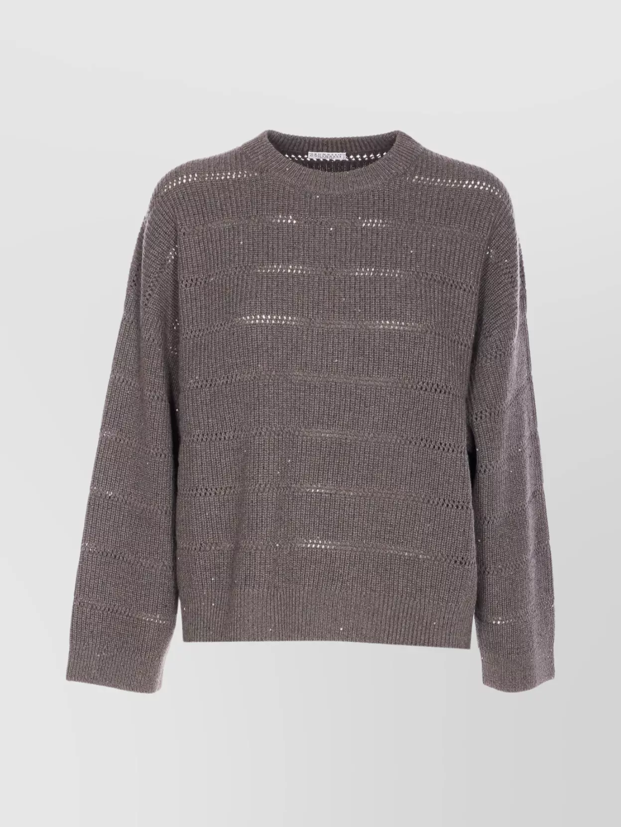 Brunello Cucinelli Sequins Ribbed Knitwear Open Knit Design
