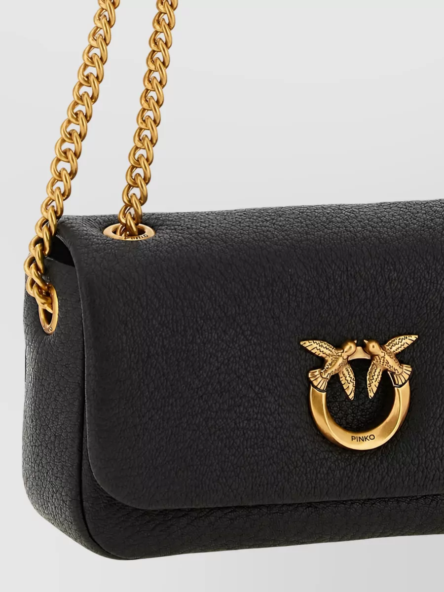 Pinko Love Bag Click Leather Clutch Bag