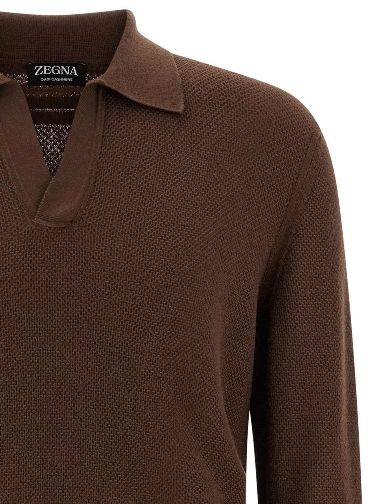 Zegna Cashmere Polo Sweater Textured Knit