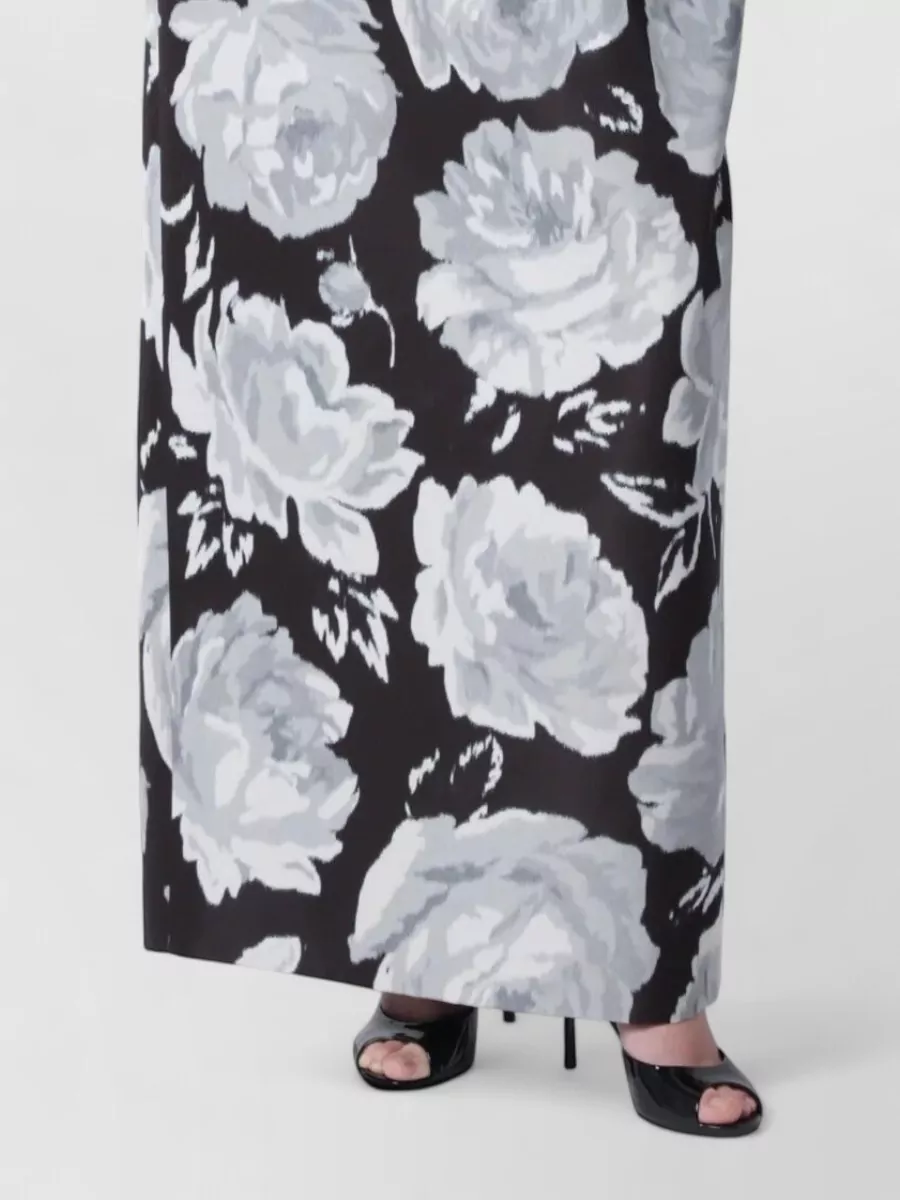 Patou floral-print bustier maxi dress