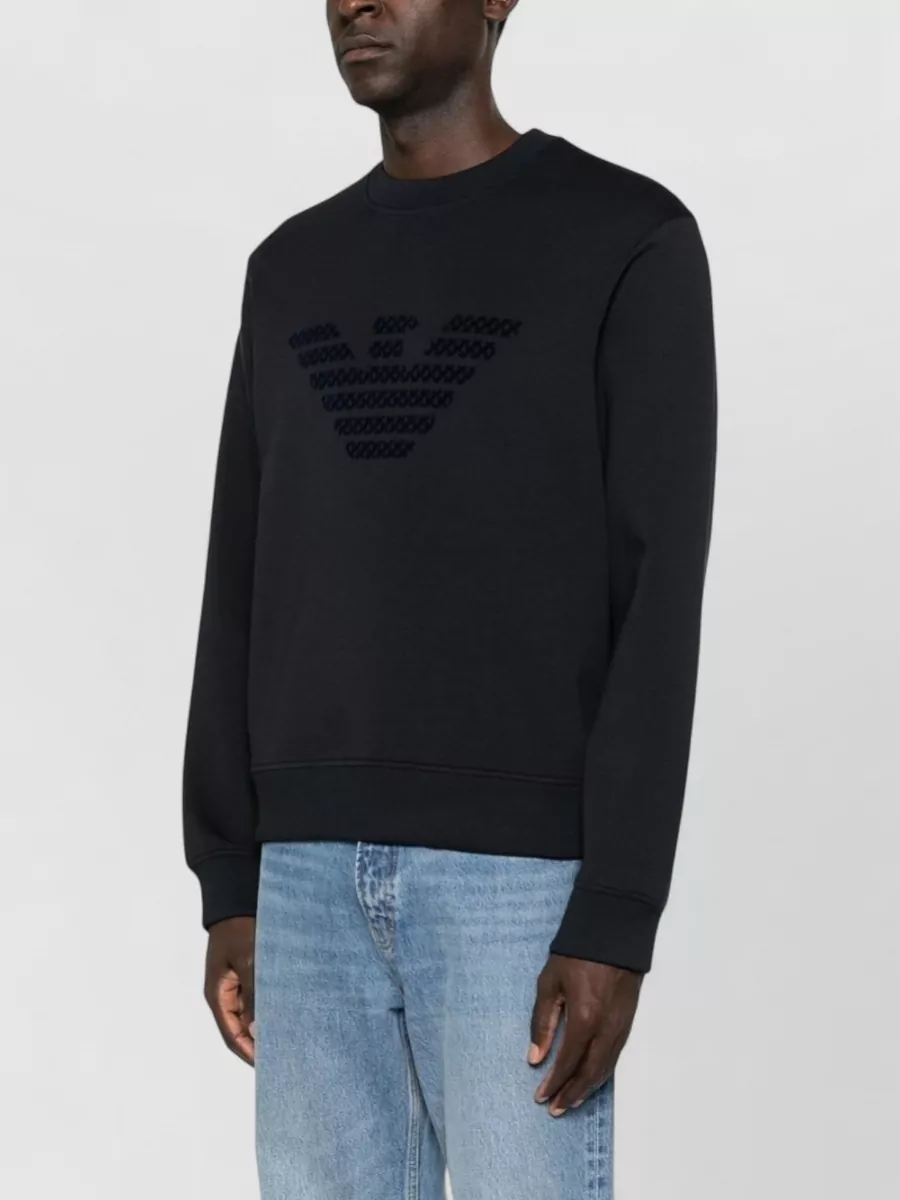 Emporio Armani Cotton Logo-Print Crew-Neck Sweatshirt