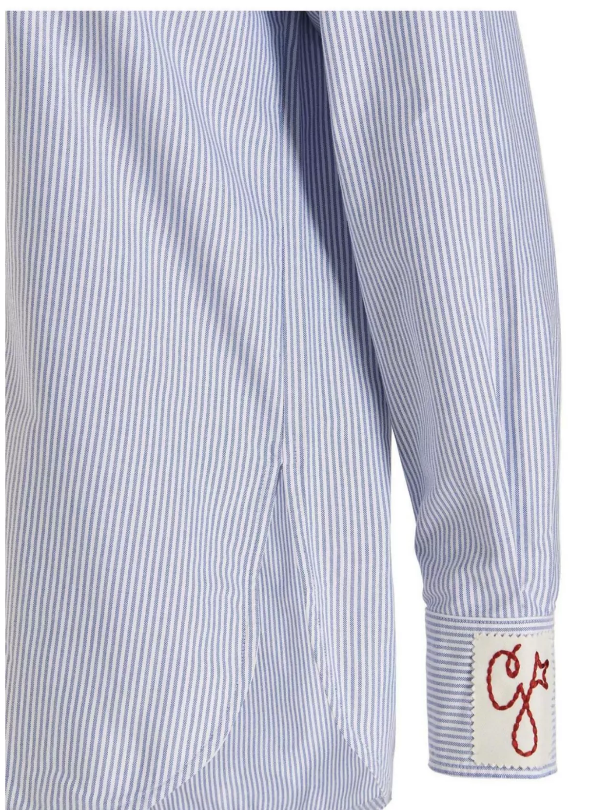 Golden Goose Striped Embroidered Shirt With Collared Cuffs