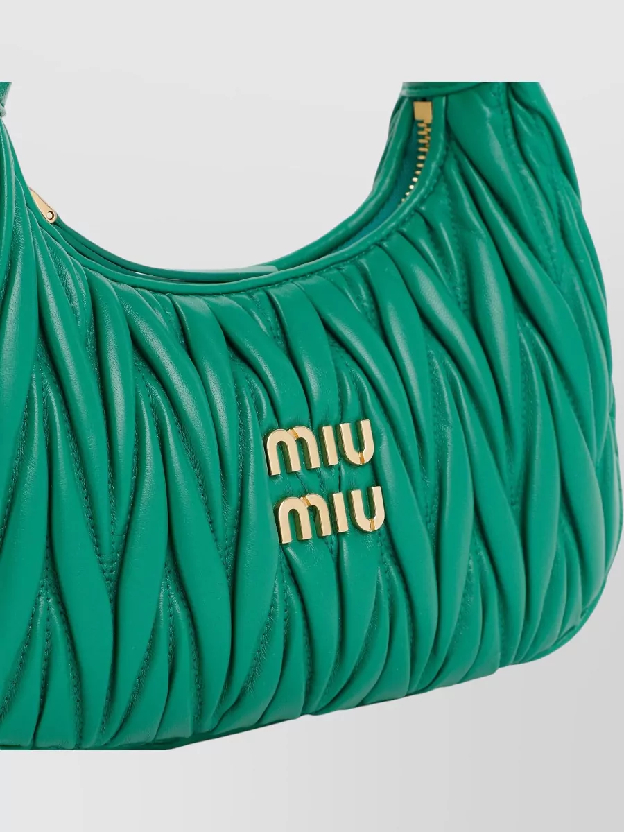 Miu Miu Small Matelassé Lamb Leather Shoulder Bag