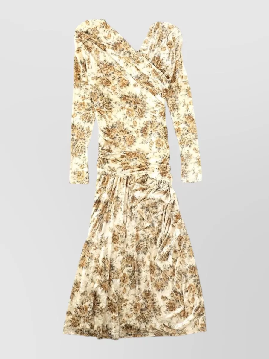 Ganni Printed velvet midi dress