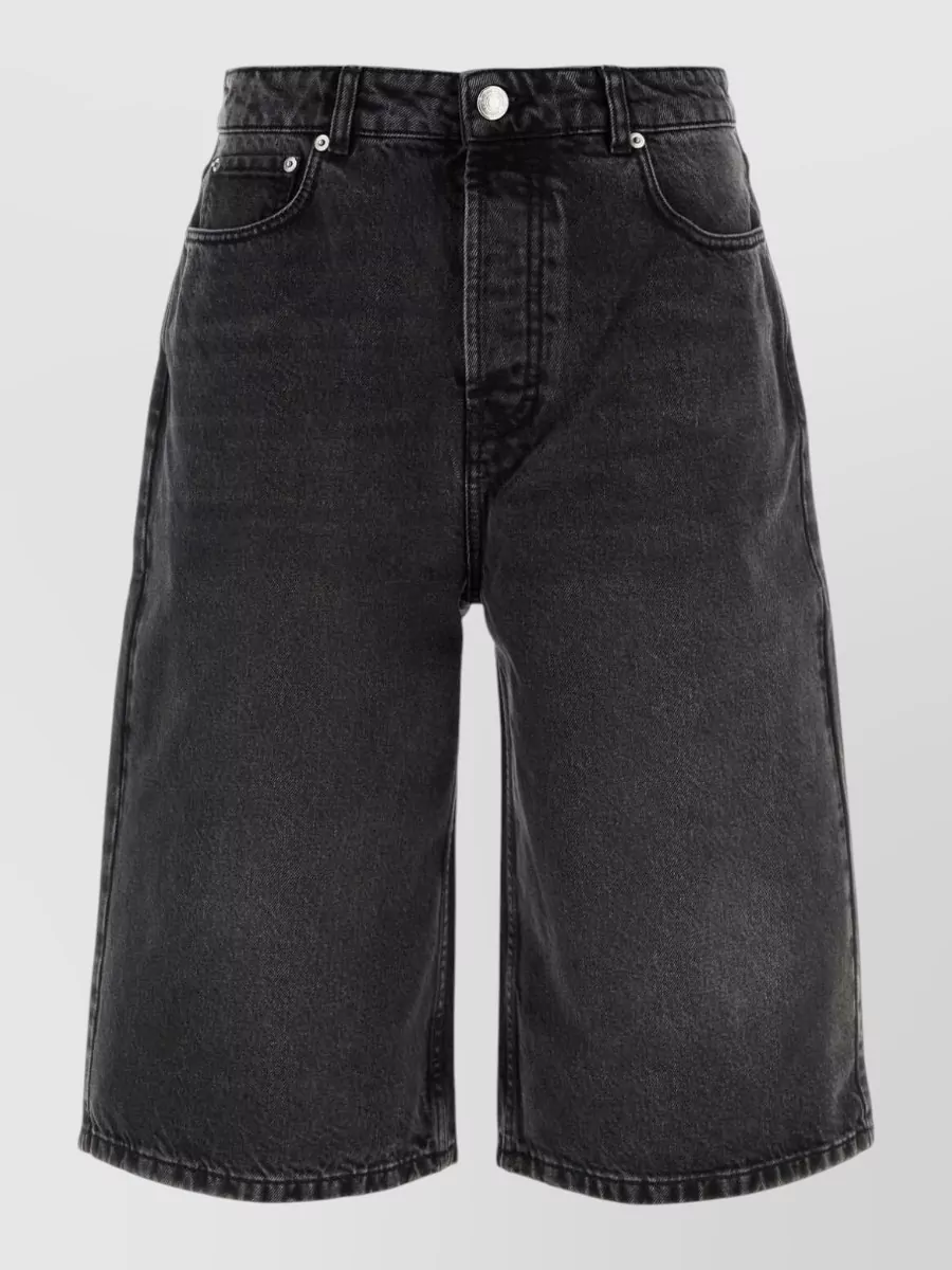 Ami Paris denim flared wide-leg bermuda shorts