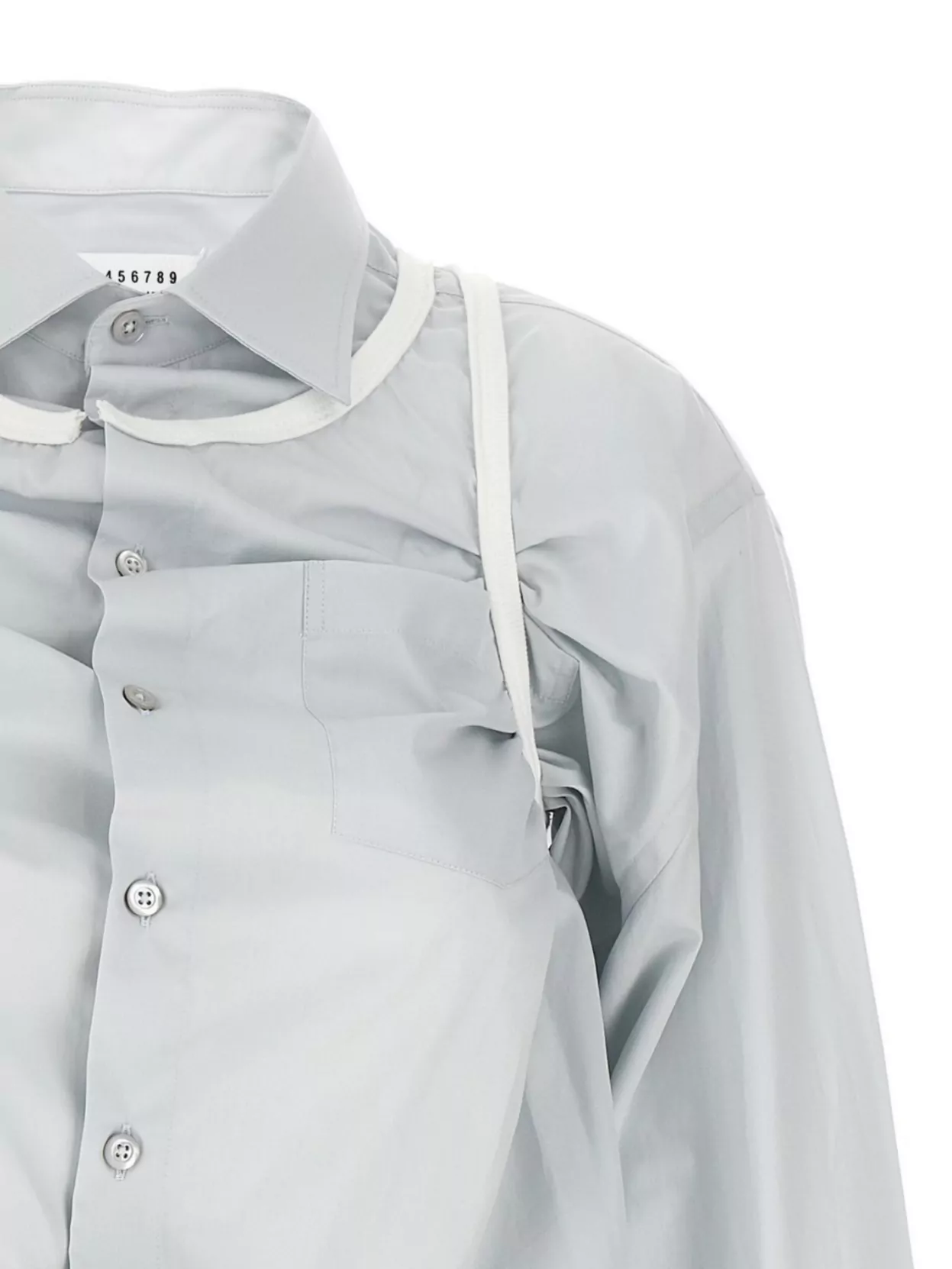 Maison Margiela Layered Shirt With Chest Pocket And Peplum Hem