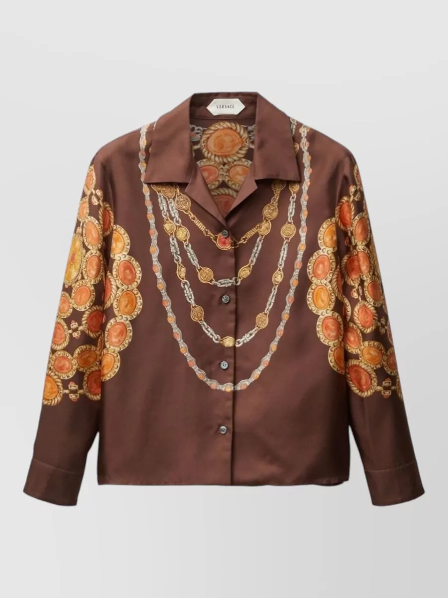 Versace silk printed long-sleeve shirt