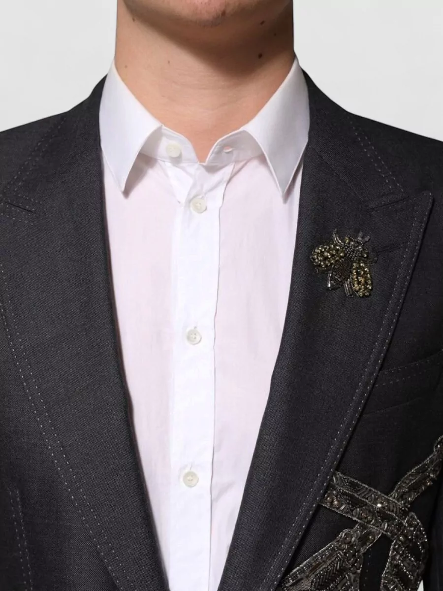 Dolce&Gabbana Wool-Blend Embroidered Blazer