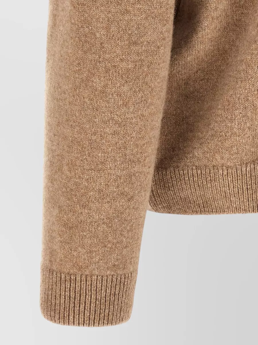Maison Kitsuné Wool Ribbed Crew Neck Sweater