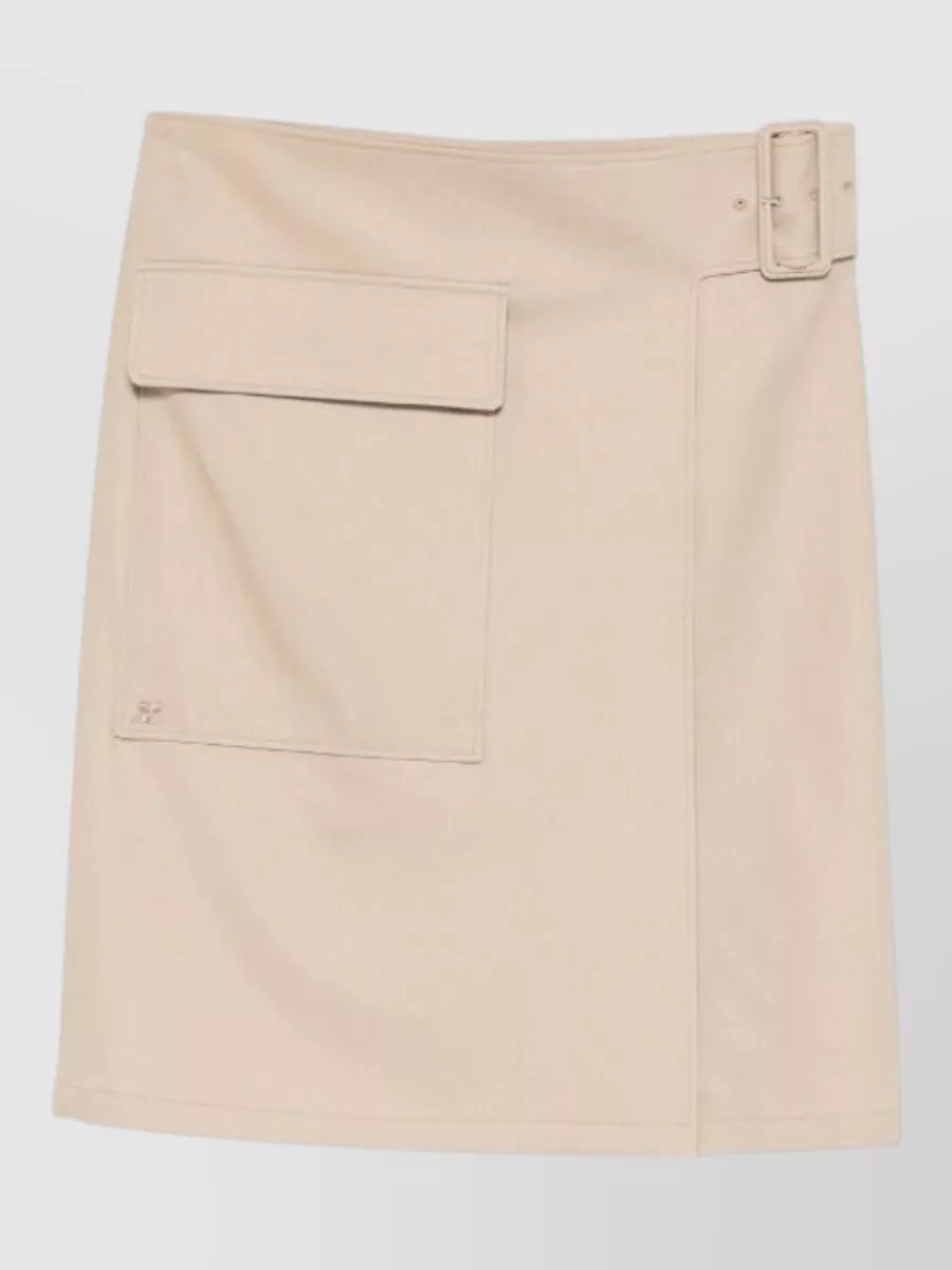 Courrèges cotton asymmetric utility skirt
