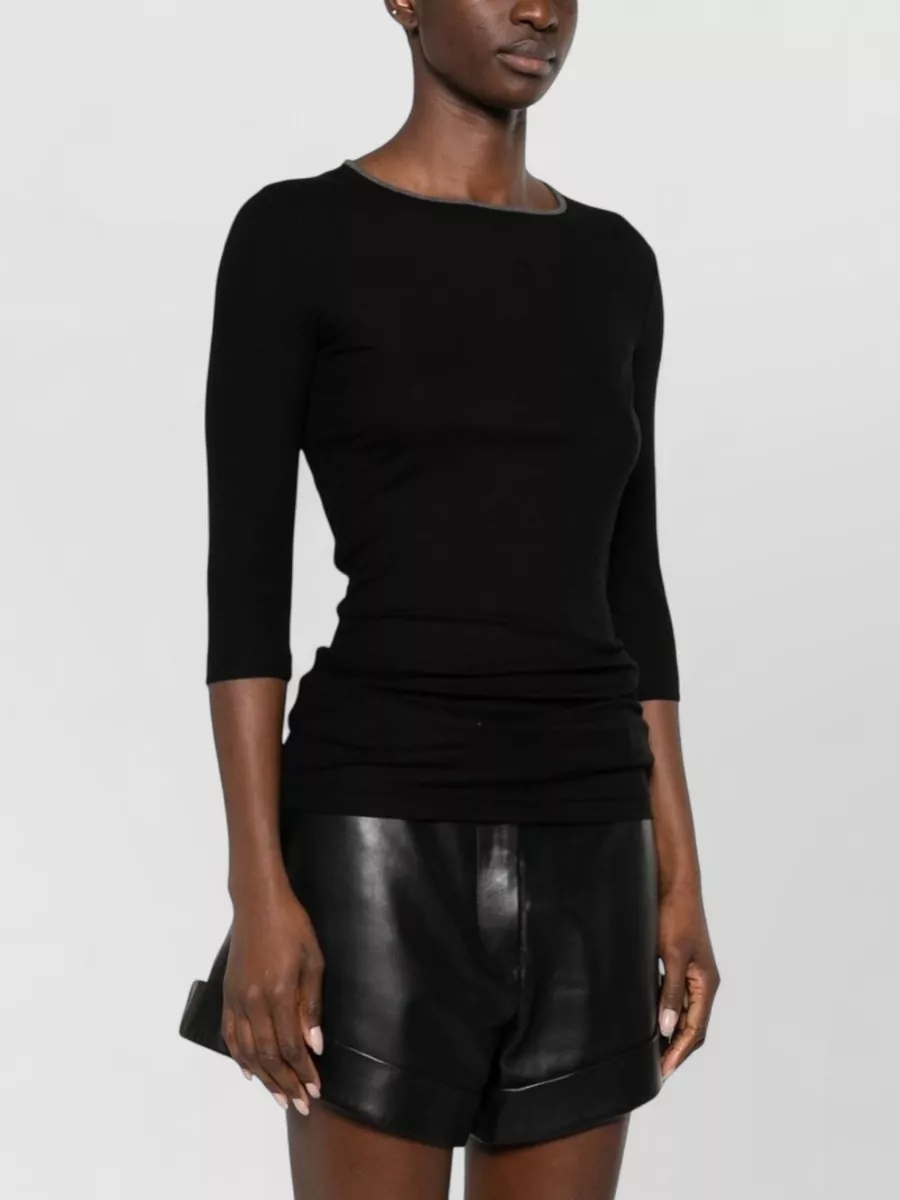 Iro Ribbed Three Quarter Sleeve Top
