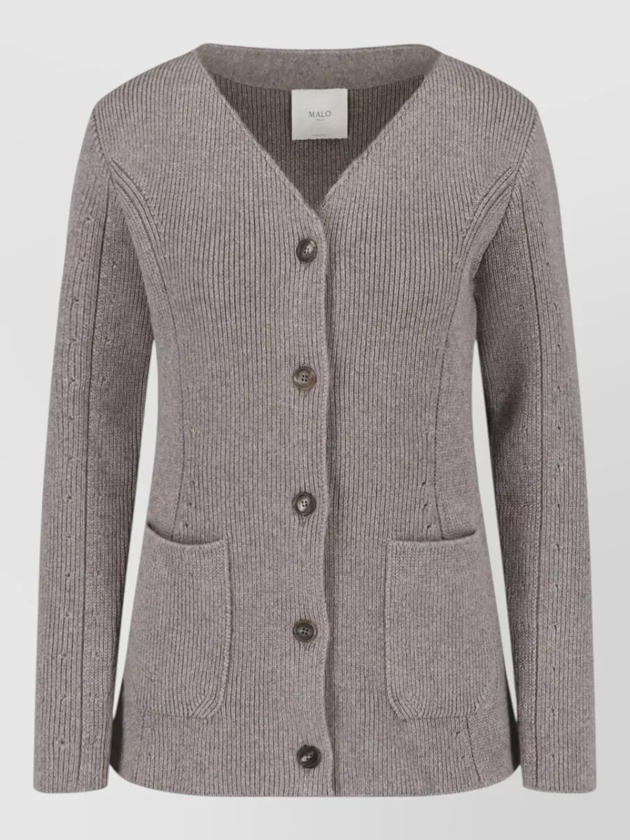 Malo cashmere crewneck fitted jacket