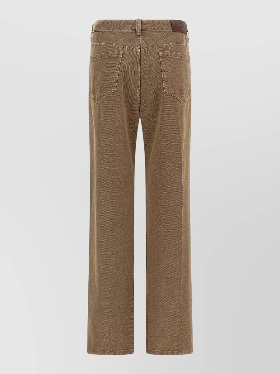 Brunello Cucinelli Denim Trousers Straight Leg Belt Loops Pockets
