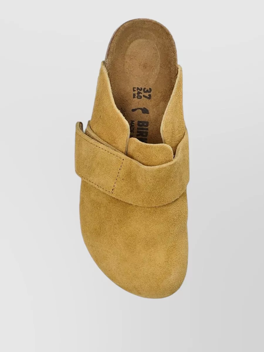 Birkenstock Suede Backless Slippers Round Toe Rubber Sole