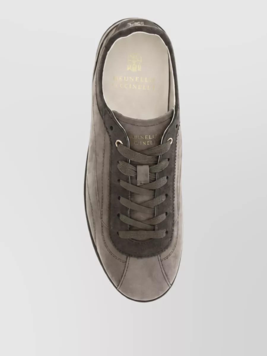 Brunello Cucinelli Calf Leather Lace-Up Sneakers