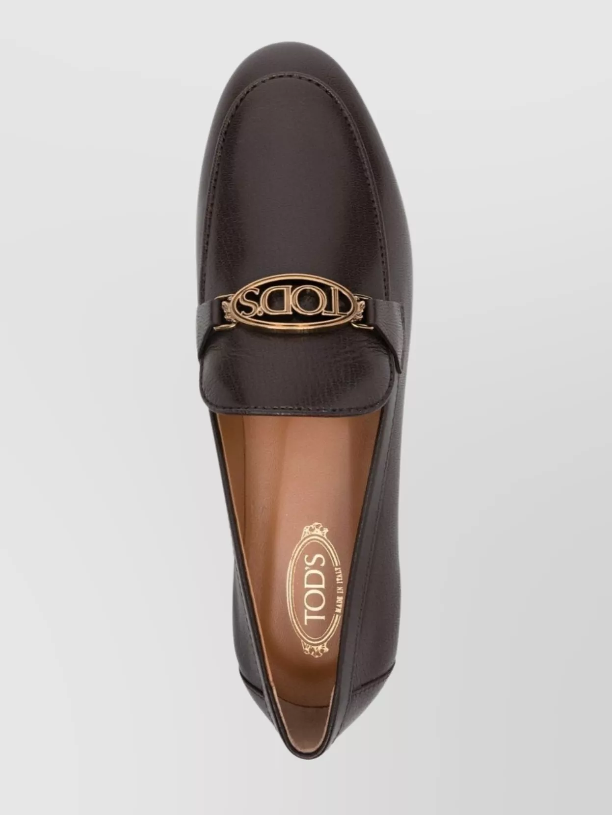 Tod's Almond Toe Leather Loafers With Crinkled Finish