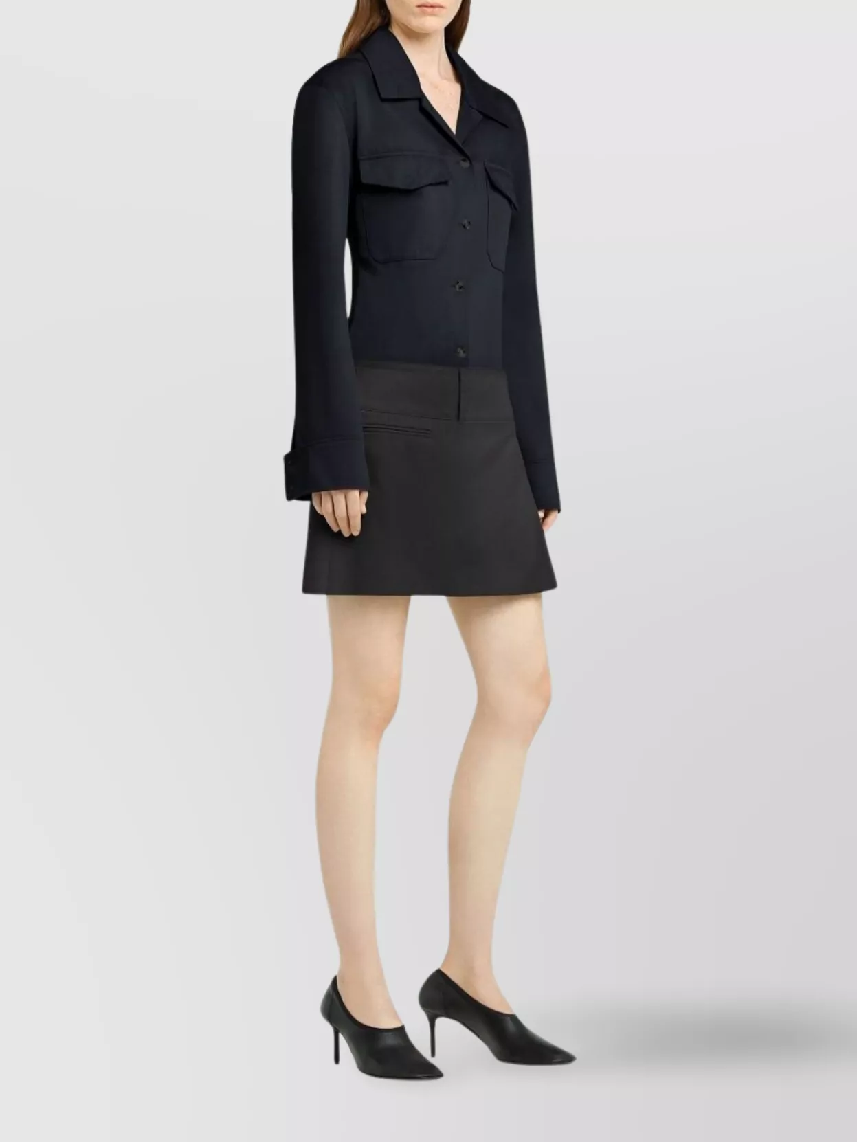 Courrèges Cotton Shirt With Camp Collar And Chest Pockets