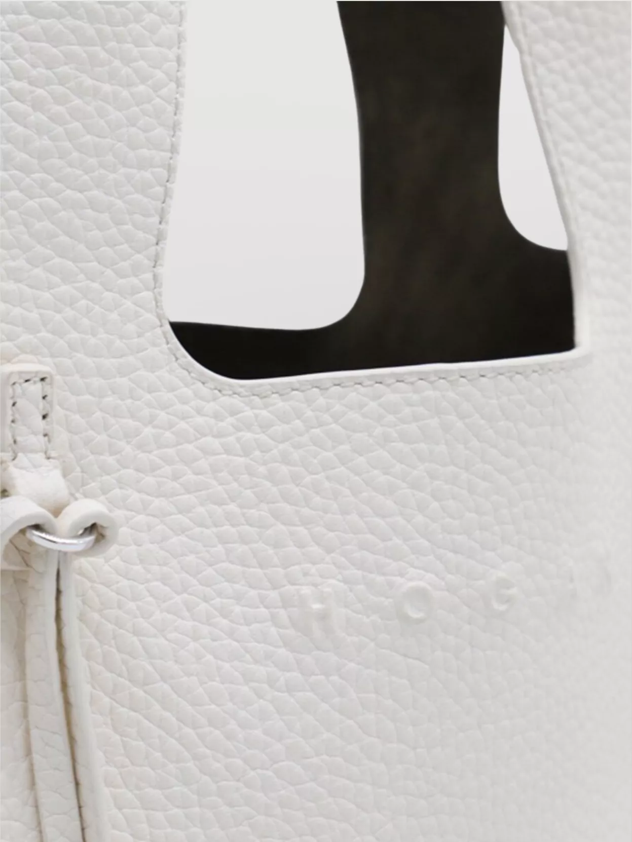 Hogan Leather Textured Top Handle Detachable Strap