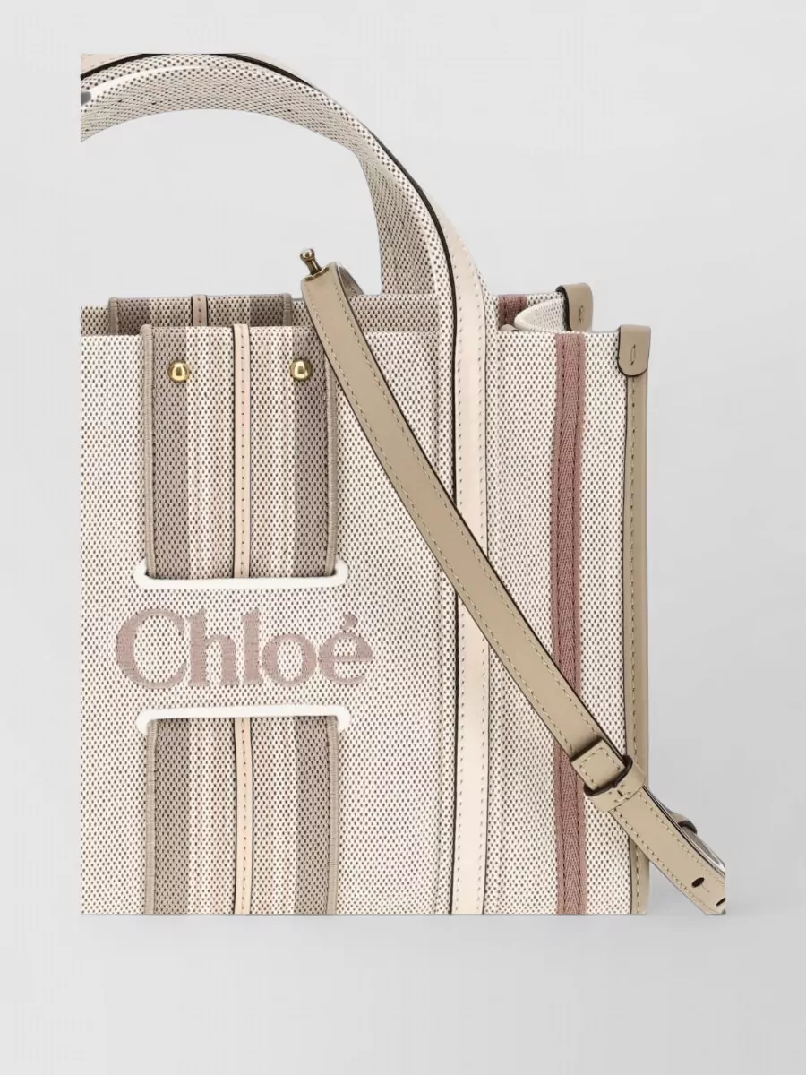 Chloé woody small canvas tote bag