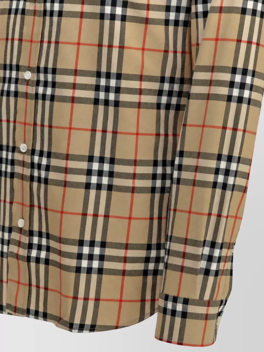 Burberry Check Cotton Long-Sleeve Shirt