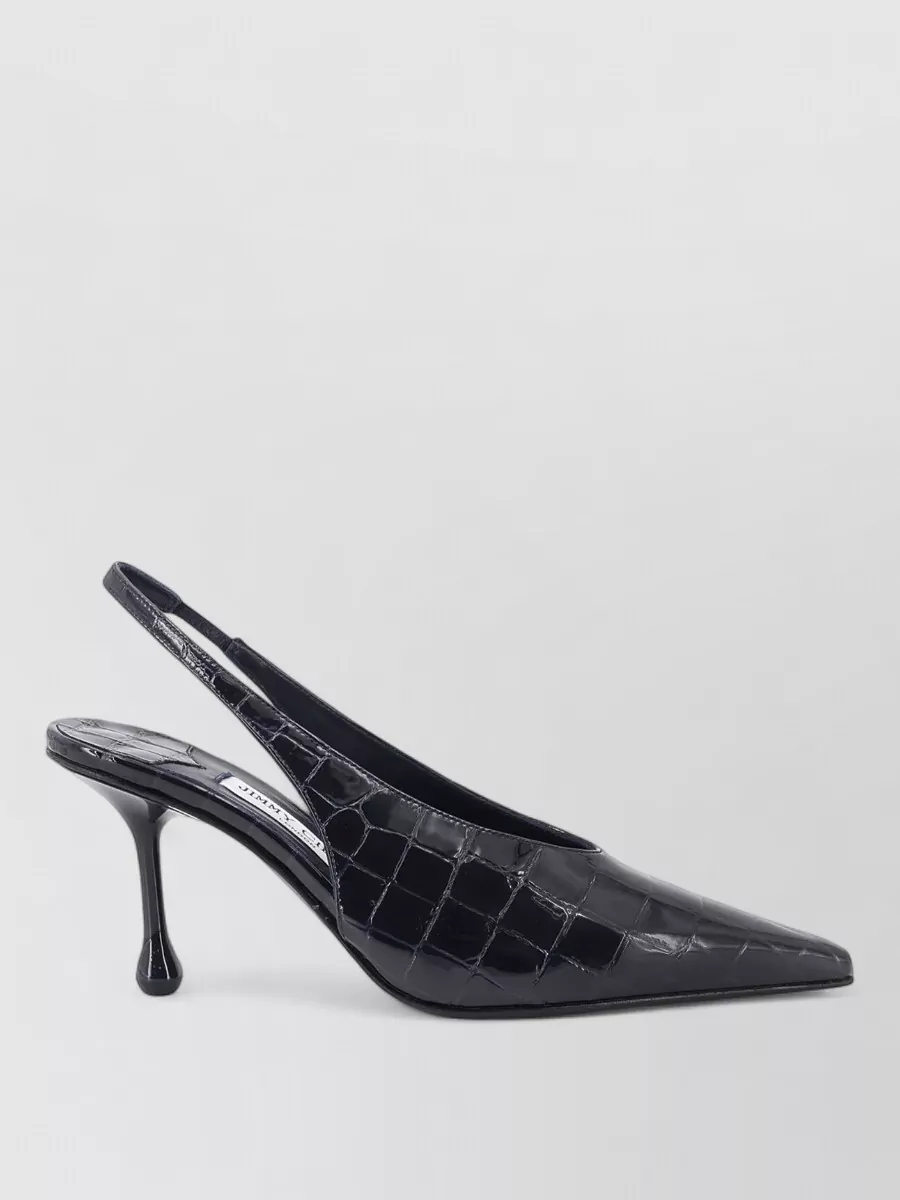 Jimmy Choo Patent Leather Crocodile-Effect Slingback Pumps