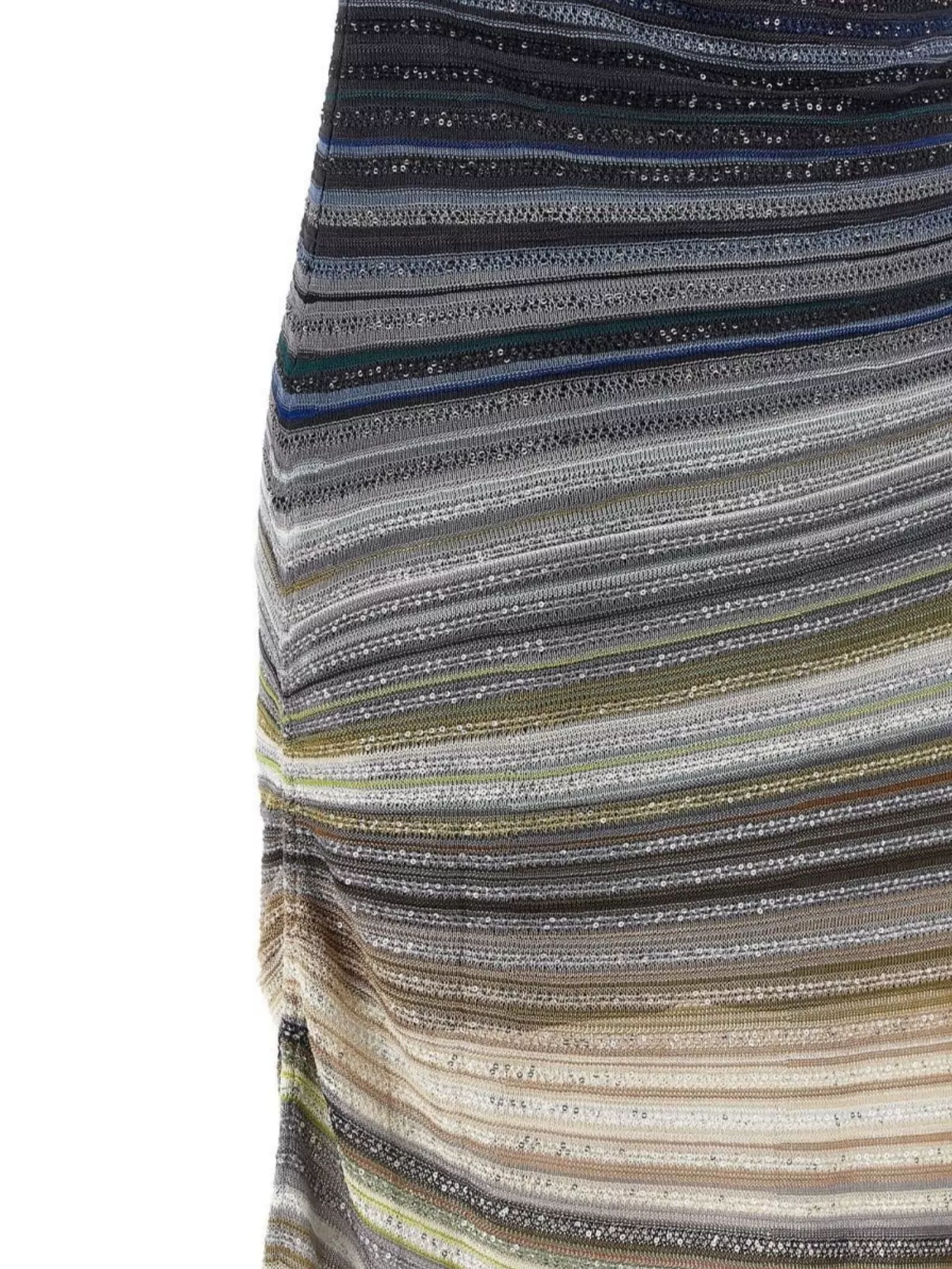 Missoni Long Boat-neck Dress In Striped Knit In Multi